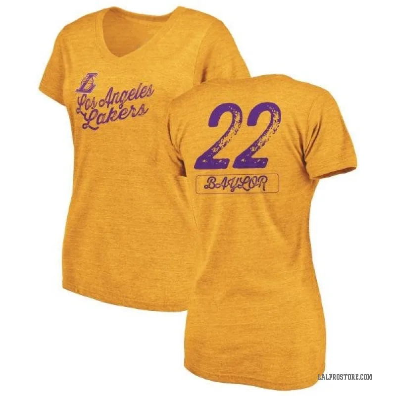 Elgin Baylor Women's Gold Los Angeles Lakers Sideline V-Neck T-Shirt