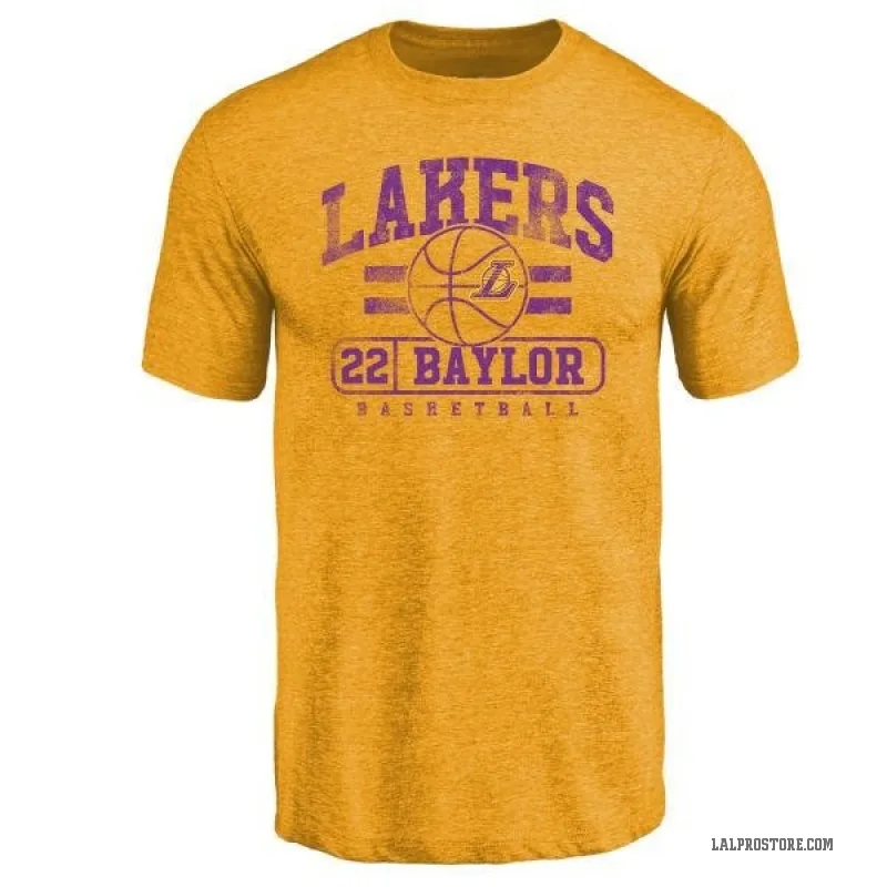 Elgin Baylor Youth Gold Los Angeles Lakers Baseline T-Shirt