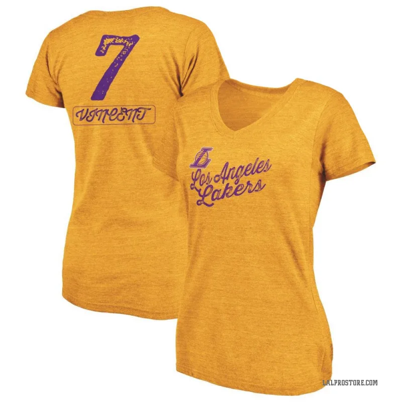 Los Angeles Lakers VネックTシャツ Mサイズ Men's Black Los Angeles Lakers Hardwood Classics Retro Logo