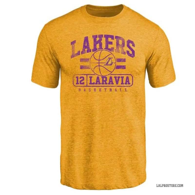 Jake LaRavia Men's Gold Los Angeles Lakers Baseline T-Shirt