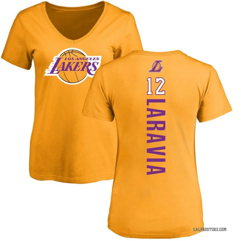 Jake LaRavia Women's Gold Los Angeles Lakers Backer T-Shirt