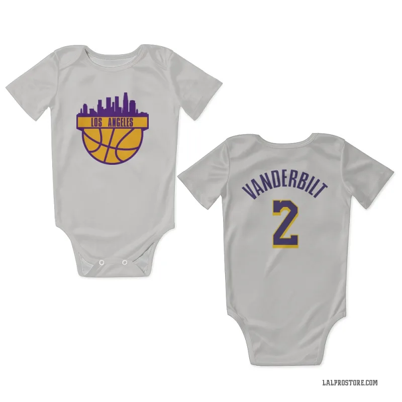 Jarred Vanderbilt  White Purple Los Angeles Lakers  Newborn & Infant Bodysuit
