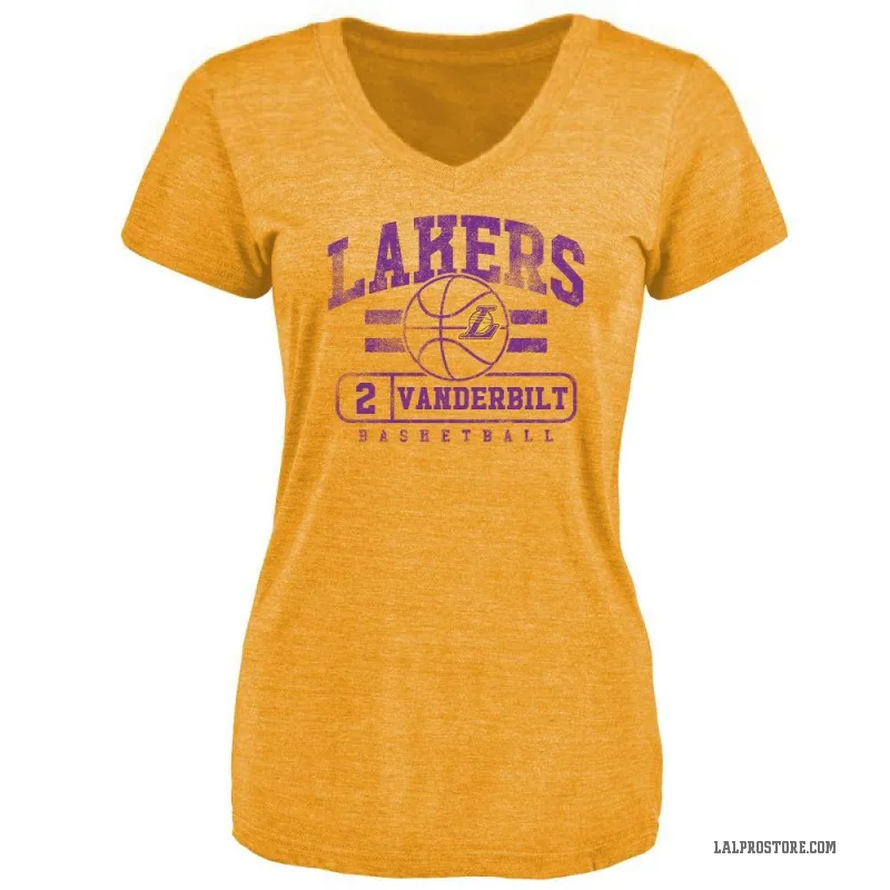 Jarred Vanderbilt Women's Gold Los Angeles Lakers Baseline T-Shirt