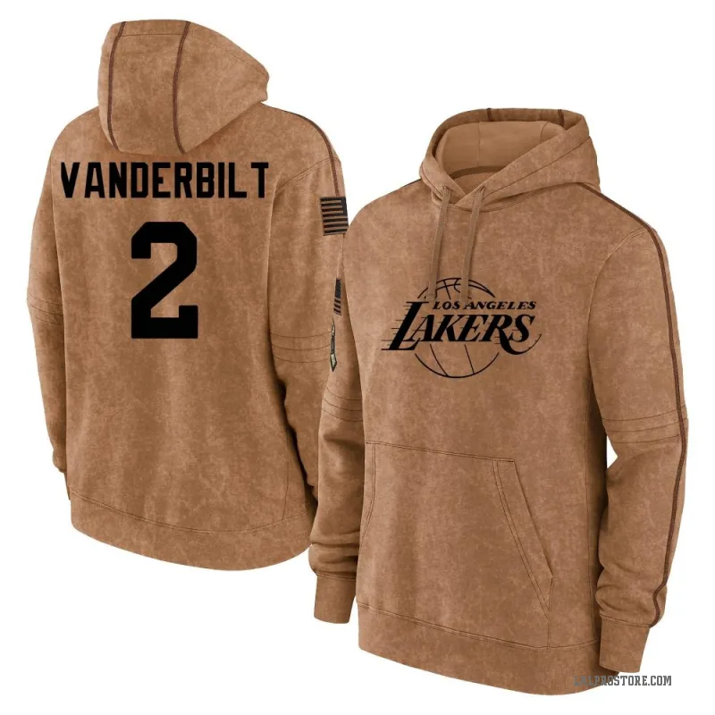Jarred Vanderbilt Youth Brown Los Angeles Lakers 2023 Salute to Service Club Pullover Hoodie
