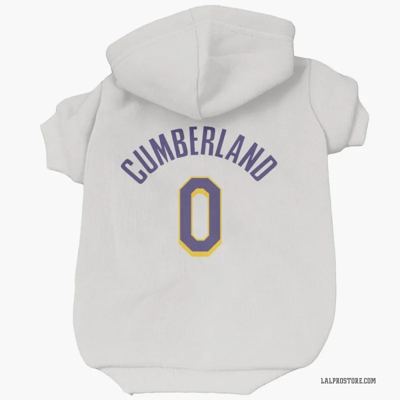 Jarron Cumberland  White Purple Los Angeles Lakers  Cat & Dog Pet Hoodie