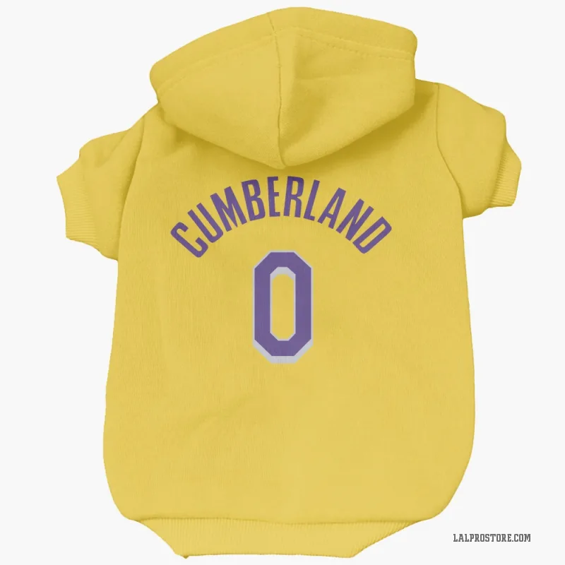 Jarron Cumberland  Yellow Los Angeles Lakers  Cat & Dog Pet Hoodie