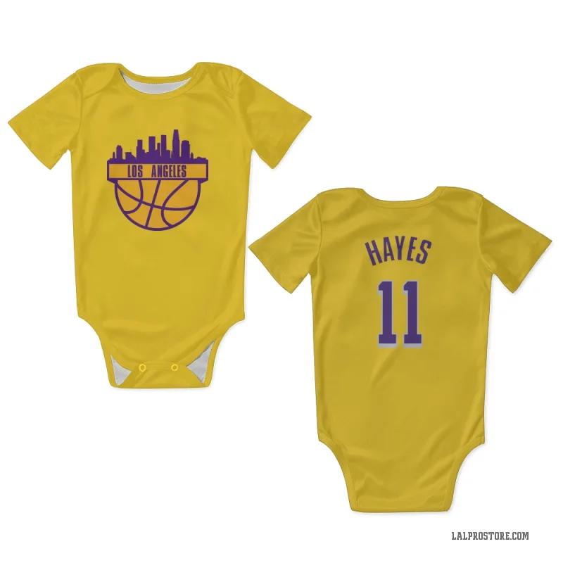 Jaxson Hayes  Yellow Los Angeles Lakers  Newborn & Infant Bodysuit