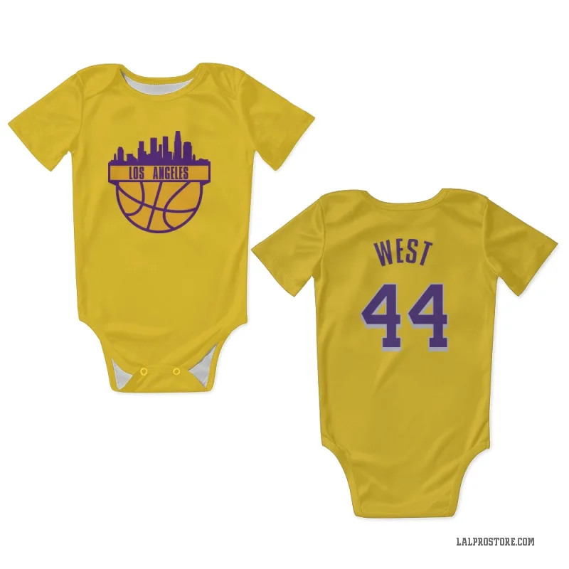 Jerry West  Yellow Los Angeles Lakers  Newborn & Infant Bodysuit