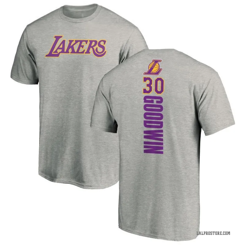Jordan Goodwin Men's Los Angeles Lakers Ash Backer T-Shirt
