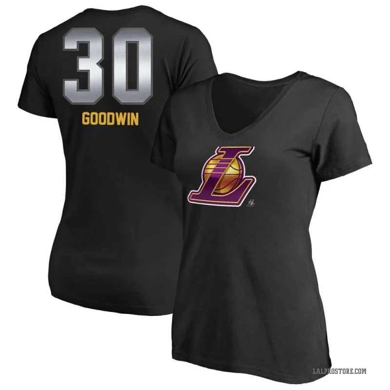 Jordan Goodwin Women's Black Los Angeles Lakers Midnight Mascot T-Shirt