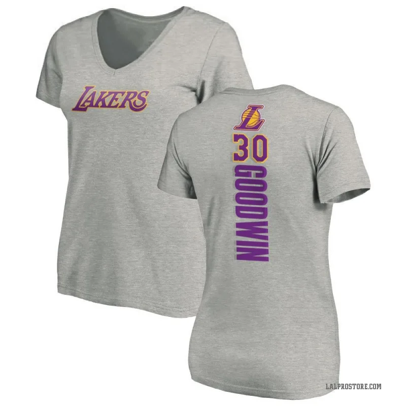 Jordan Goodwin Women's Los Angeles Lakers Ash Backer T-Shirt