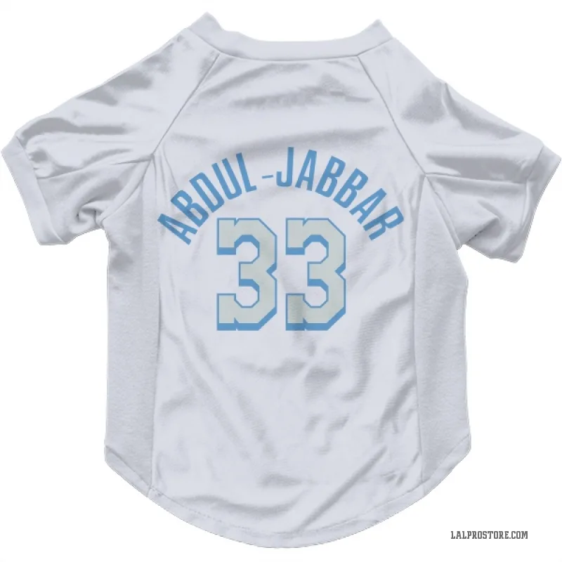 Kareem Abdul-Jabbar  White Los Angeles Lakers  Cat & Dog Pet Jersey