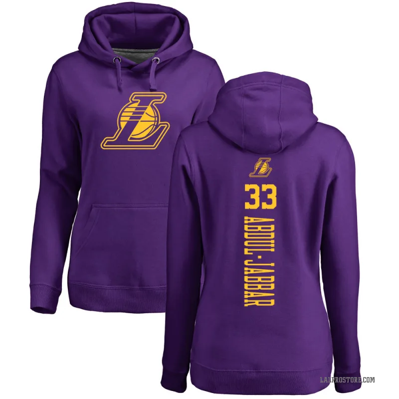 Kareem Abdul-Jabbar Women's Purple Los Angeles Lakers Branded One Color Backer Pullover Hoodie