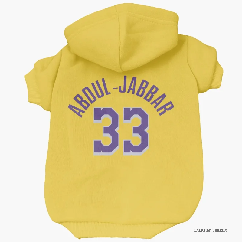 Kareem Abdul-Jabbar  Yellow Los Angeles Lakers  Cat & Dog Pet Hoodie