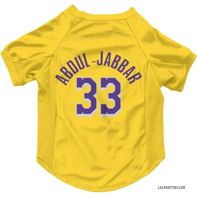 Kareem Abdul-Jabbar  Yellow Los Angeles Lakers  Cat & Dog Pet Jersey
