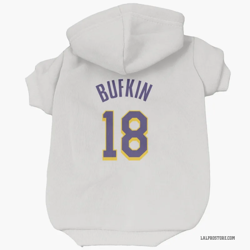 Kobe Bufkin  White Purple Los Angeles Lakers  Cat & Dog Pet Hoodie