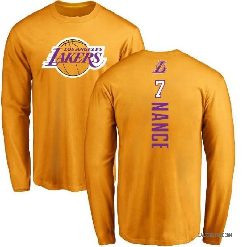 Larry Nance Men's Gold Los Angeles Lakers Backer Long Sleeve T-Shirt