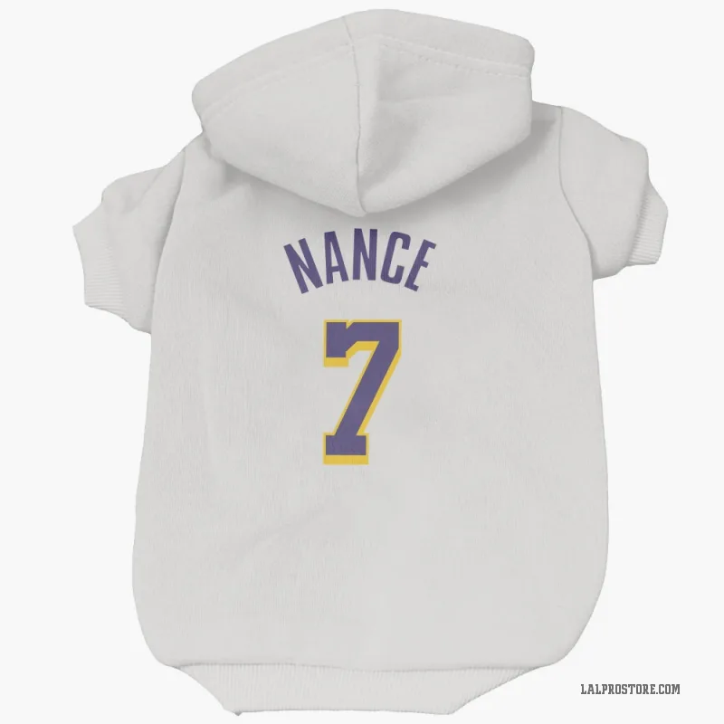 Larry Nance  White Purple Los Angeles Lakers  Cat & Dog Pet Hoodie