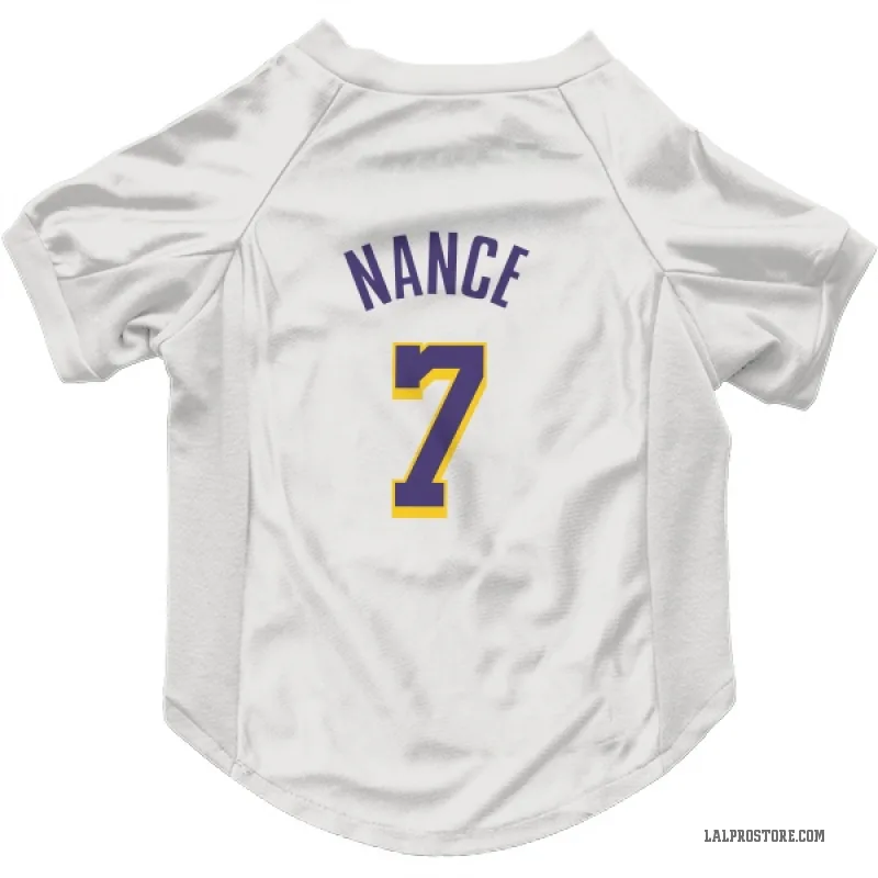Larry Nance  White Purple Los Angeles Lakers  Cat & Dog Pet Jersey