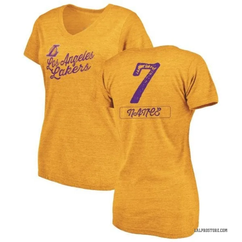 Larry Nance Women's Gold Los Angeles Lakers Sideline V-Neck T-Shirt