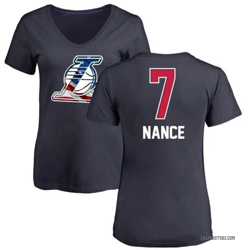 Larry Nance Women's Navy Los Angeles Lakers Name and Number Banner Wave V-Neck T-Shirt