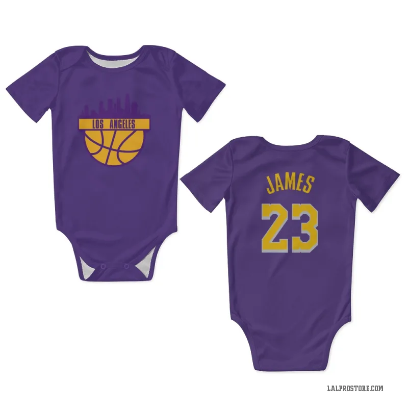 LeBron James Purple Los Angeles Lakers Newborn & Infant Bodysuit