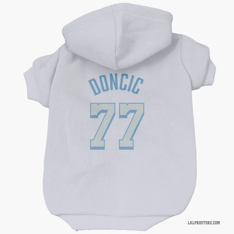 Luka Doncic White Los Angeles Lakers Cat & Dog Pet Hoodie