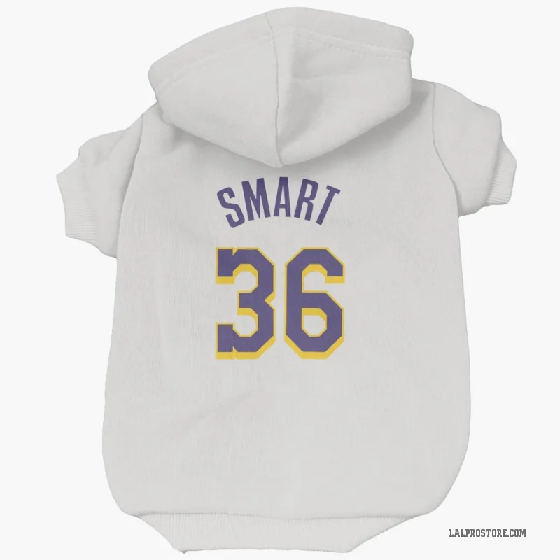 Marcus Smart  White Purple Los Angeles Lakers  Cat & Dog Pet Hoodie