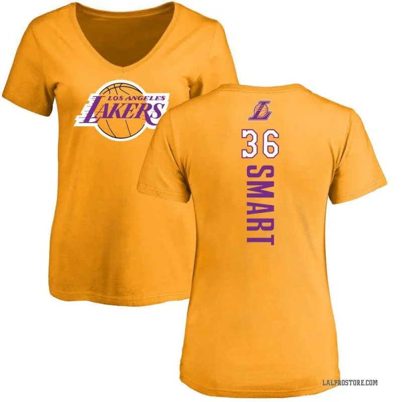 Marcus Smart Women's Gold Los Angeles Lakers Backer T-Shirt