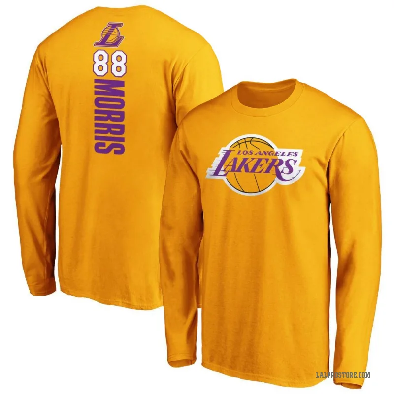 Markieff Morris Youth Gold Los Angeles Lakers Backer Long Sleeve T-Shirt