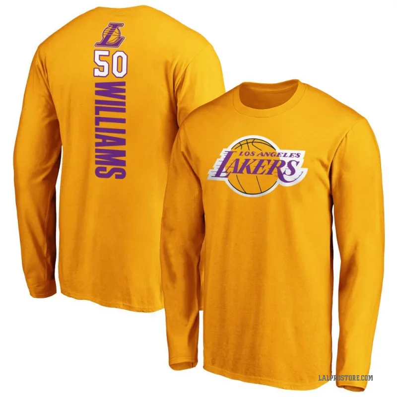 Nate Williams Men's Gold Los Angeles Lakers Backer Long Sleeve T-Shirt