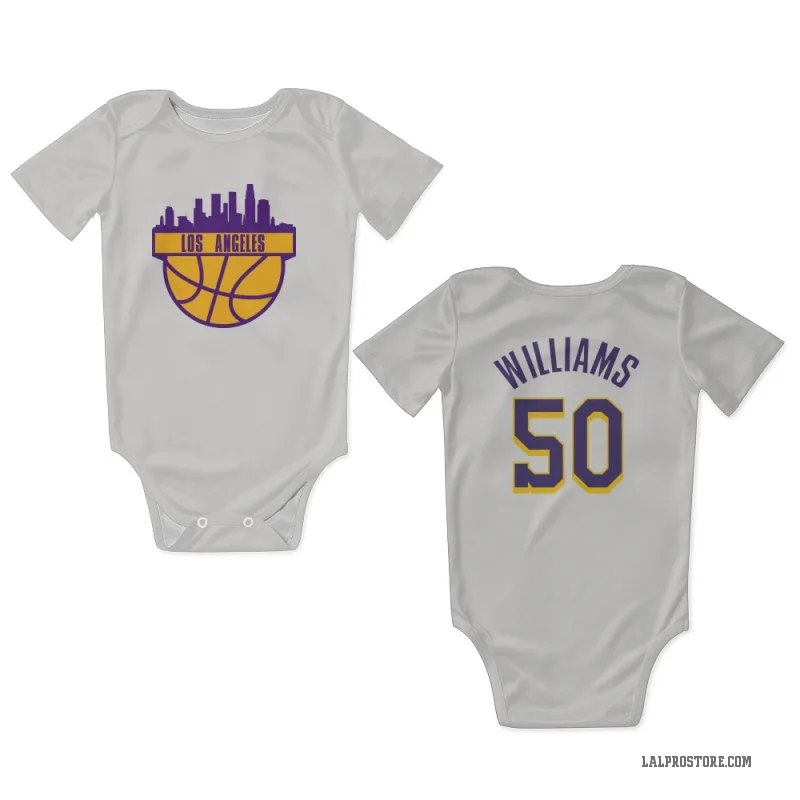 Nate Williams  White Purple Los Angeles Lakers  Newborn & Infant Bodysuit
