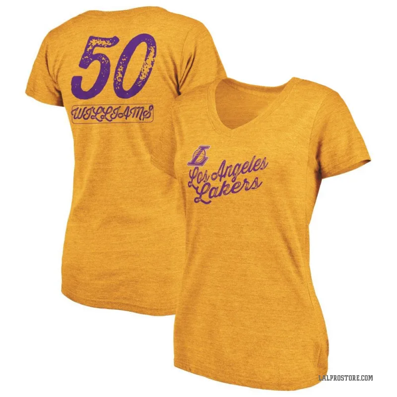 Nate Williams Women's Gold Los Angeles Lakers Sideline V-Neck T-Shirt