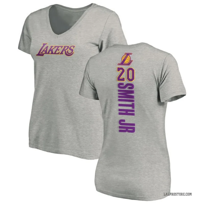 Nick Smith Jr. Women's Los Angeles Lakers Ash Backer T-Shirt