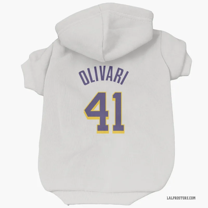 Quincy Olivari  White Purple Los Angeles Lakers  Cat & Dog Pet Hoodie