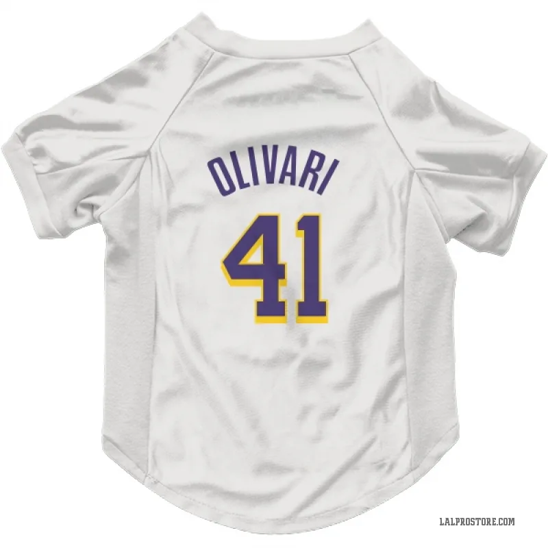 Quincy Olivari  White Purple Los Angeles Lakers  Cat & Dog Pet Jersey