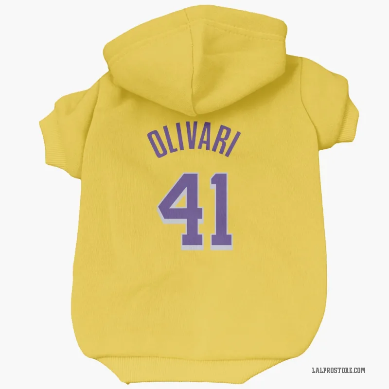 Quincy Olivari  Yellow Los Angeles Lakers  Cat & Dog Pet Hoodie