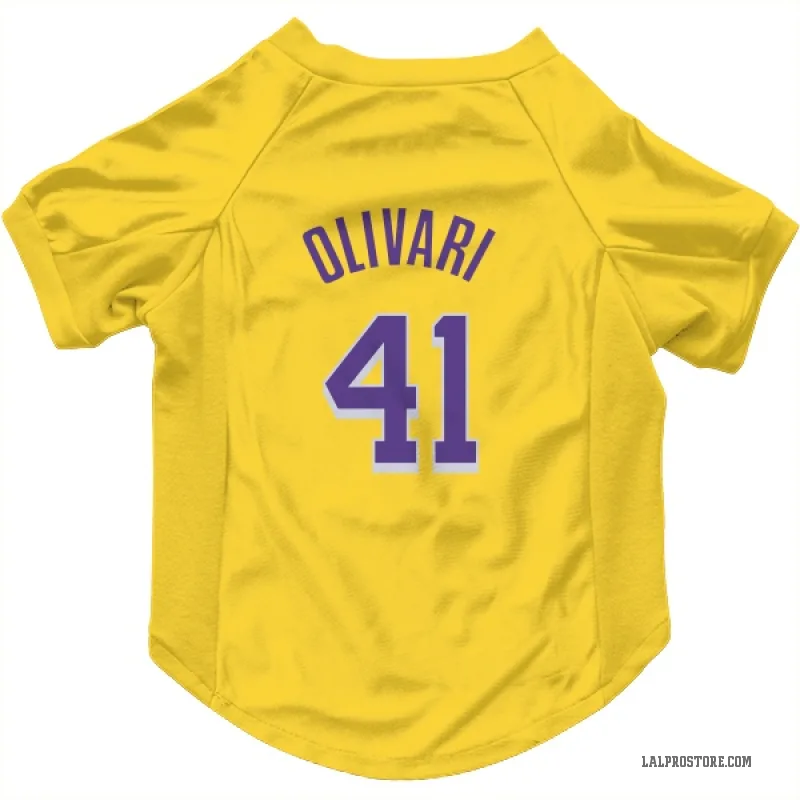 Quincy Olivari  Yellow Los Angeles Lakers  Cat & Dog Pet Jersey