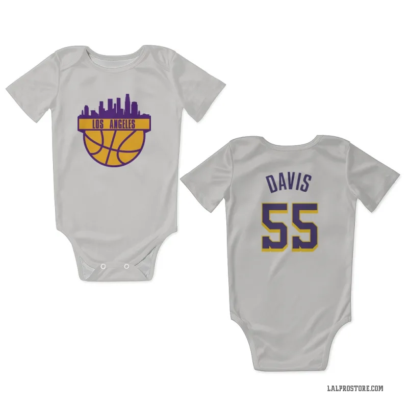 RJ Davis  White Purple Los Angeles Lakers  Newborn & Infant Bodysuit