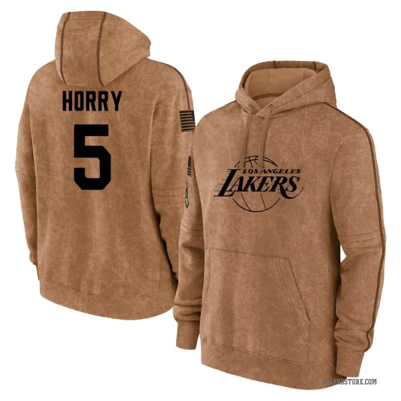 Robert Horry Men's Brown Los Angeles Lakers 2023 Salute to Service Club Pullover Hoodie