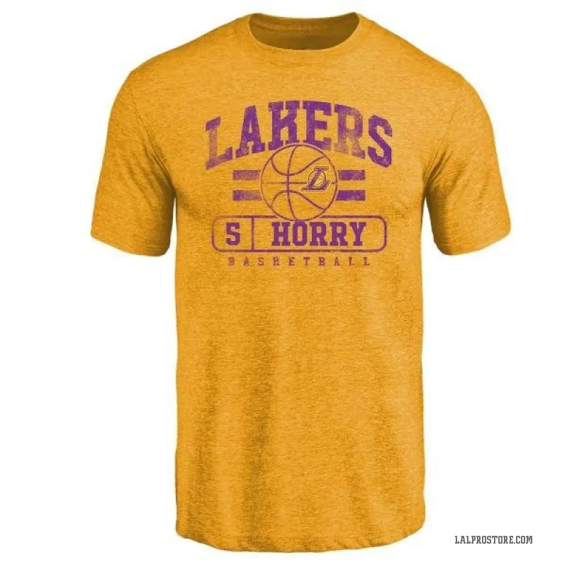 Robert Horry Men's Gold Los Angeles Lakers Baseline T-Shirt
