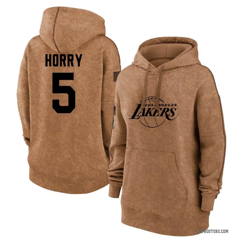 Robert Horry Women's Brown Los Angeles Lakers 2023 Salute to Service Pullover Hoodie