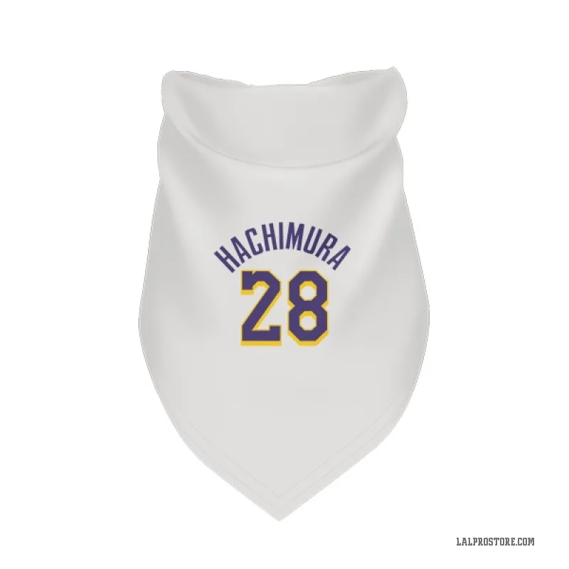 Rui Hachimura  White Purple Los Angeles Lakers  Cat & Dog Pet Bandana