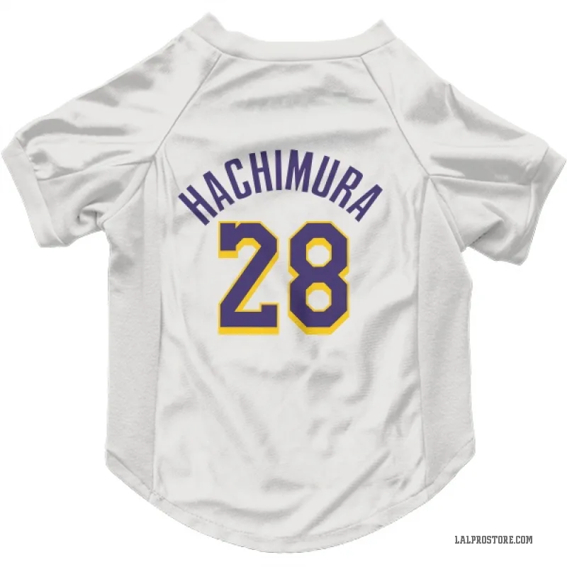 Rui Hachimura  White Purple Los Angeles Lakers  Cat & Dog Pet Jersey