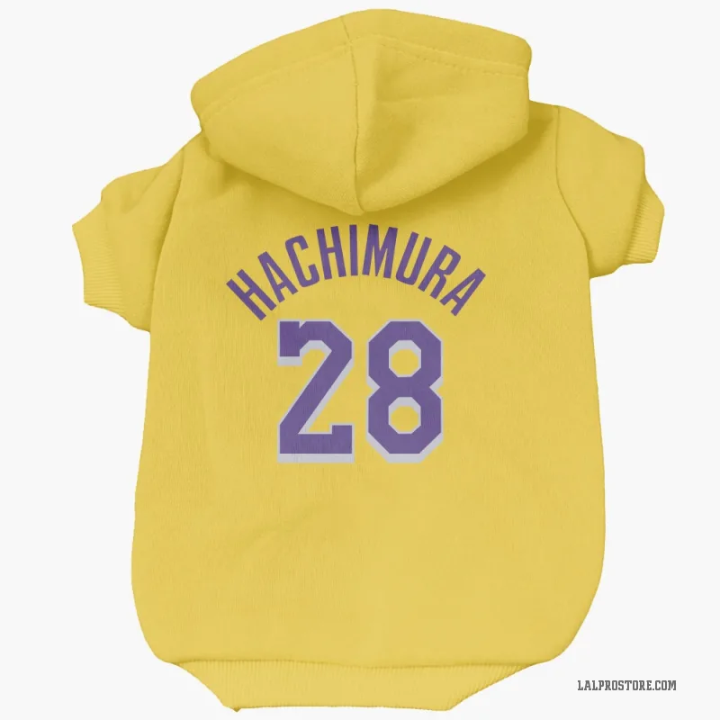 Rui Hachimura  Yellow Los Angeles Lakers  Cat & Dog Pet Hoodie