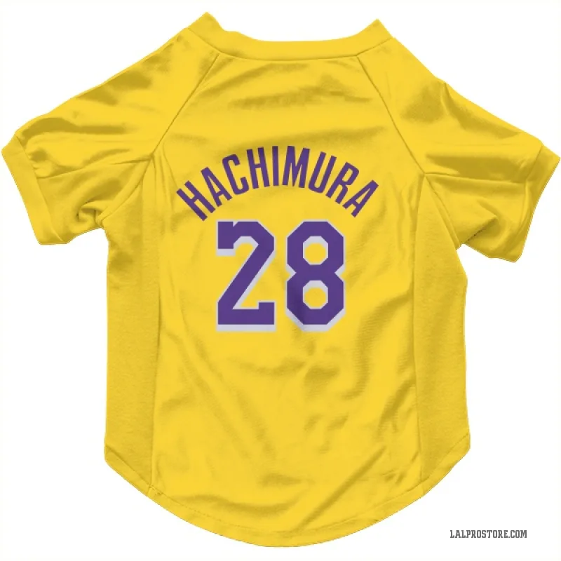Rui Hachimura  Yellow Los Angeles Lakers  Cat & Dog Pet Jersey