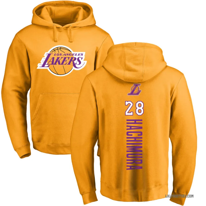 Rui Hachimura Youth Gold Los Angeles Lakers Branded Backer Pullover Hoodie