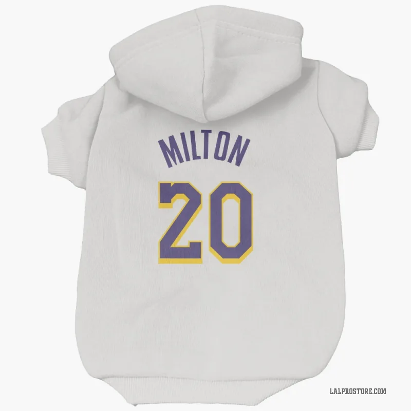 Shake Milton  White Purple Los Angeles Lakers  Cat & Dog Pet Hoodie