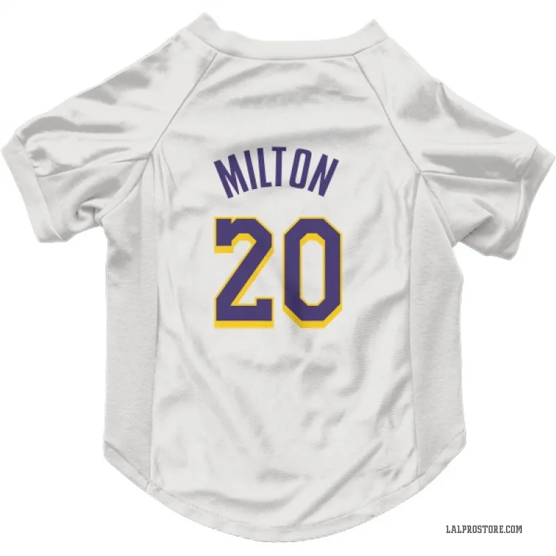 Shake Milton  White Purple Los Angeles Lakers  Cat & Dog Pet Jersey