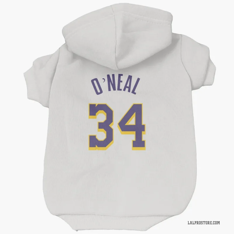 Shaquille O'Neal  White Purple Los Angeles Lakers  Cat & Dog Pet Hoodie